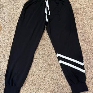 Black with white sweatpants